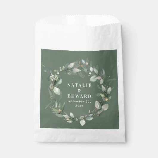 Waterverf eucalyptus elegant bruiloft gunst bedankzakje (Voorkant)