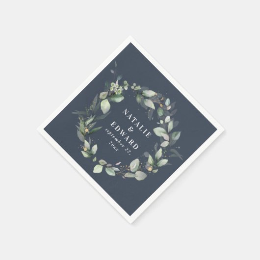 Waterverf eucalyptus elegant bruiloft gunst servet (Hoek)