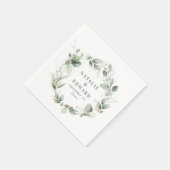 Waterverf eucalyptus elegant bruiloft gunst servet (Hoek)