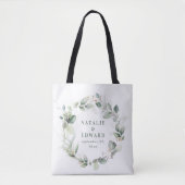 Waterverf eucalyptus elegant bruiloft gunst tote bag (Voorkant)