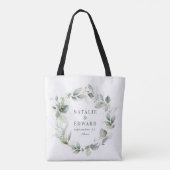 Waterverf eucalyptus elegant bruiloft gunst tote bag (Achterkant)
