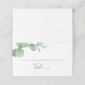 Waterverf eucalyptus. Elegant greenery bruiloft Plaatskaartje (Buitenkant ongevouwen)