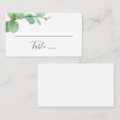 Waterverf eucalyptus. Elegant greenery bruiloft Plaatskaartje (Voorkant / Achterkant)