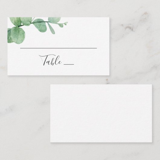 Waterverf eucalyptus. Elegant greenery bruiloft Plaatskaartje (Voorkant / Achterkant)
