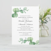 Waterverf Eucalyptus Elegant repetitiediner Kaart (Staand voorkant)