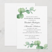 Waterverf Eucalyptus Elegant repetitiediner Kaart (Voorkant / Achterkant)