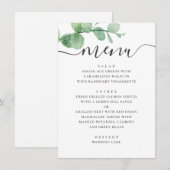 Waterverf eucalyptus. Elegant schrift huwelijk Menu (Voorkant / Achterkant)