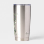 Waterverf Eucalyptus Elegant Script Gepersonalisee Geïsoleerde Drinkbeker (Achterkant)