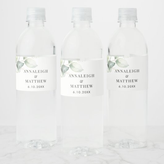 Waterverf Eucalyptus Elegant Vrijgezellenfeest Waterfles Etiket (Flessen)