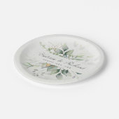 Waterverf Eucalyptus Elegante Botanische Bruiloft Papieren Bordje (Gekanteld)