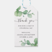 Waterverf eucalyptus. Elegante bruiloft dank u Cadeaulabel (Voorkant)