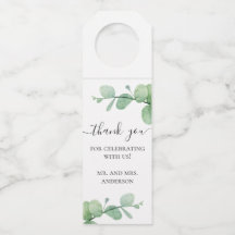 Waterverf eucalyptus. Elegante bruiloft dank u