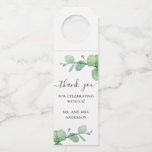 Waterverf eucalyptus. Elegante bruiloft dank u Flessenhanger