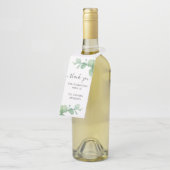 Waterverf eucalyptus. Elegante bruiloft dank u Flessenhanger (Schuin)