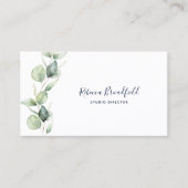 Waterverf Eucalyptus Elegante Script Schoonheidssa Visitekaartje (Voorkant)