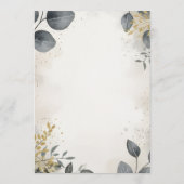 Waterverf Eucalyptus | Elegante Trouwmenu Menu (Achterkant)