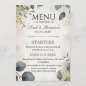Waterverf Eucalyptus | Elegante Trouwmenu Menu (Voorkant)