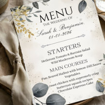Waterverf Eucalyptus | Elegante Trouwmenu