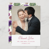 Waterverf | Eucalyptus en anemoon | Dank u Bedankkaart (Voorkant / Achterkant)