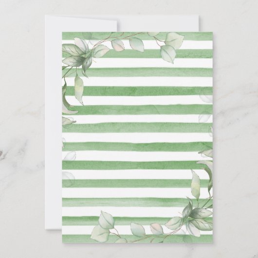 Waterverf Eucalyptus en Goud Lijst Baby shower Kaart (Achterkant)