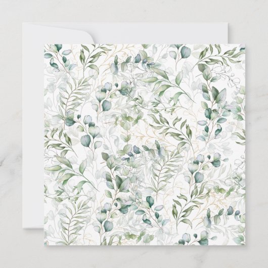 Waterverf Eucalyptus en goud lijst Sweet 16 Kaart (Achterkant)