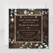 Waterverf Eucalyptus en gouden lijst Kaart (Voorkant)