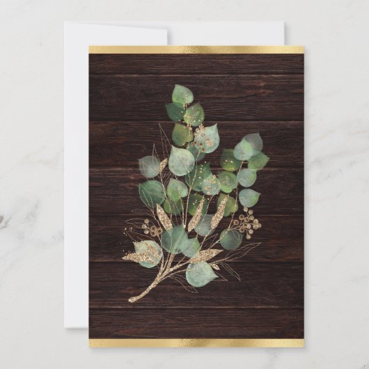 Waterverf Eucalyptus en Groene Verjaardag Kaart (Achterkant)