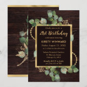 Waterverf Eucalyptus en Groene Verjaardag Kaart (Voorkant / Achterkant)