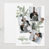 Waterverf Eucalyptus en Pine Christmas Kaart (Voorkant / Achterkant)