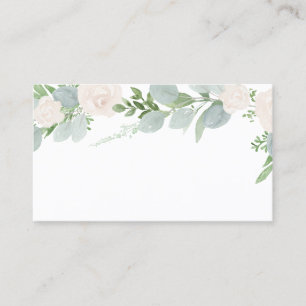 Waterverf Eucalyptus en White Flowers Wedding Plaatskaartje