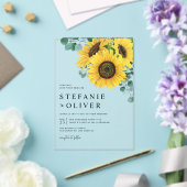 Waterverf Eucalyptus en zonnebloemen Acryl Uitnodigingen (Insitu (Huwelijk))