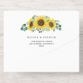 Waterverf Eucalyptus en zonnebloemen All In One Uitnodiging (Achterzijde)