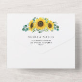 Waterverf Eucalyptus en zonnebloemen All In One Uitnodiging (Achterkant)