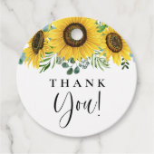 Waterverf Eucalyptus en zonnebloemen Hartelijk dan Bedankjes Labels (Voorkant)
