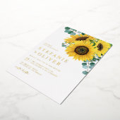 Waterverf Eucalyptus en Zonnebloemen Vallen huweli Folie Uitnodiging (Gedraaid)