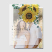 Waterverf Eucalyptus en zonnebloemen Vellum Uitnodigingen (Offset (Koppel))