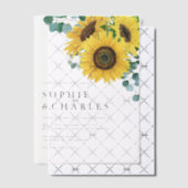Waterverf Eucalyptus en zonnebloemen Vellum Uitnodigingen (Offset (Uitnodiging))
