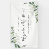 Waterverf Eucalyptus Engagement Party - Welkom Spandoek (Verticaal)