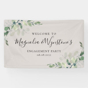 Waterverf Eucalyptus Engagement Party Welkomstverb Spandoek