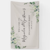 Waterverf Eucalyptus Engagement Party Welkomstverb Spandoek (Verticaal)