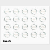 Waterverf Eucalyptus envelop adreszegel Ronde Sticker (Vel)