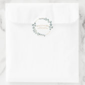 Waterverf Eucalyptus envelop adreszegel Ronde Sticker (Tas)