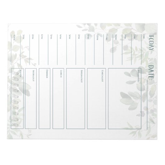 Waterverf Eucalyptus Eucalyptus, niet-gedateerd, 4 Notitieblok (Voorkant)