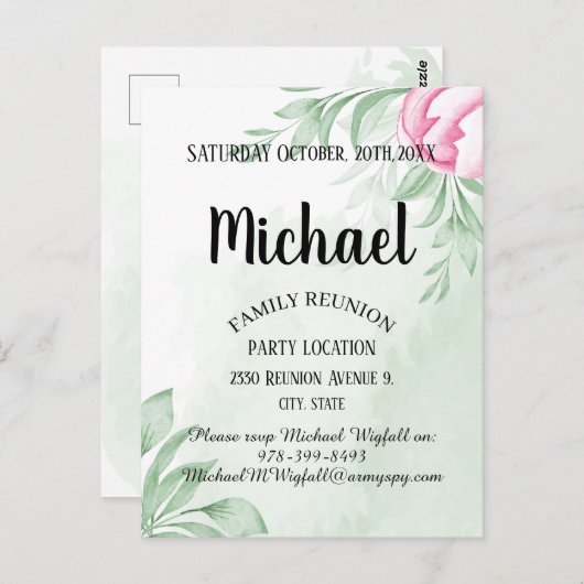 Waterverf Eucalyptus Family Reunion sparen de datu Briefkaart (Voorkant / Achterkant)