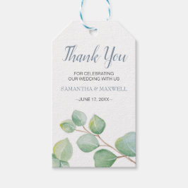Waterverf Eucalyptus Favor Gift Label Cadeaulabel