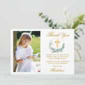 Waterverf Eucalyptus First Community Gold Bedankkaart (Staand voorkant)