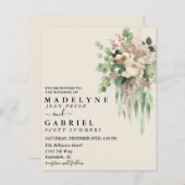 Waterverf Eucalyptus Floral Cream Elegant (Voorkant / Achterkant)