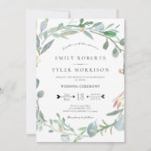 Waterverf Eucalyptus Floral Greenery Wedding Kaart (Voorkant)