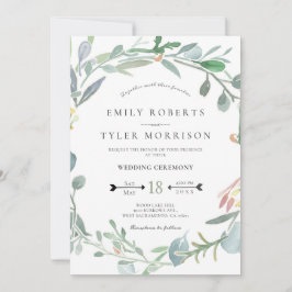 Waterverf Eucalyptus Floral Greenery Wedding Kaart
