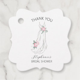 Waterverf Eucalyptus Floral Jurk Vrijgezellenfeest Bedankjes Labels